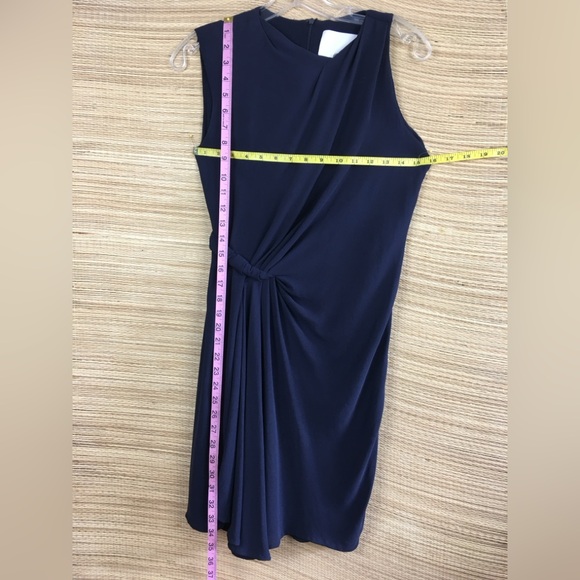 3.1 PHILLIP LIM Navy Blue Asymmetrically Draped  Sleeveless Mini Dress Size 4 - Picture 10 of 10